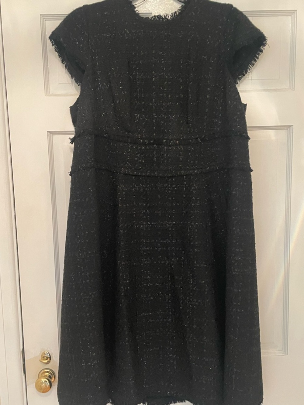 Donna Karan Black Tweed Midi Dress
